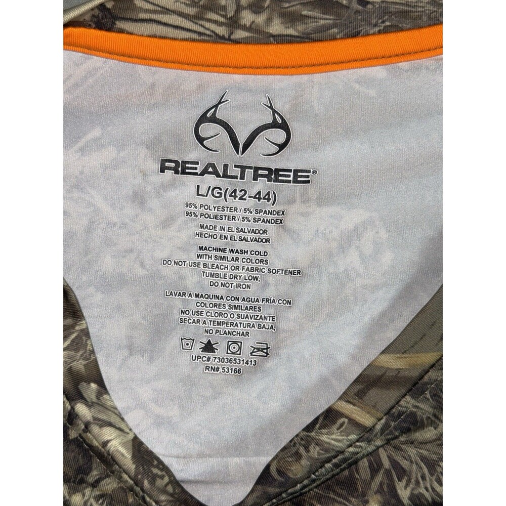 Realtree Large Long Sleeve Men's Camo Shirt longsleeve Polyester Hunting Fishing - Picture 3 of 4